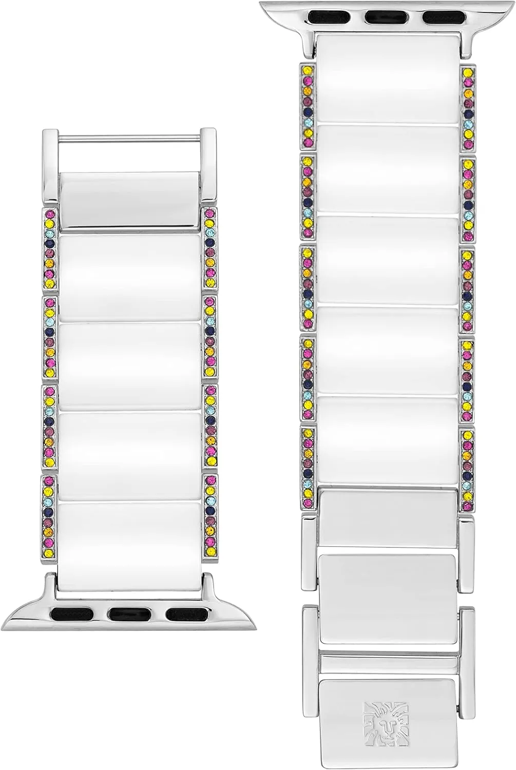 Anne Klein Ceramic Link Fashion Bracelet for Apple Watch, Secure, Adjustable, Apple Watch Replacement Band, Fits Most Wrists