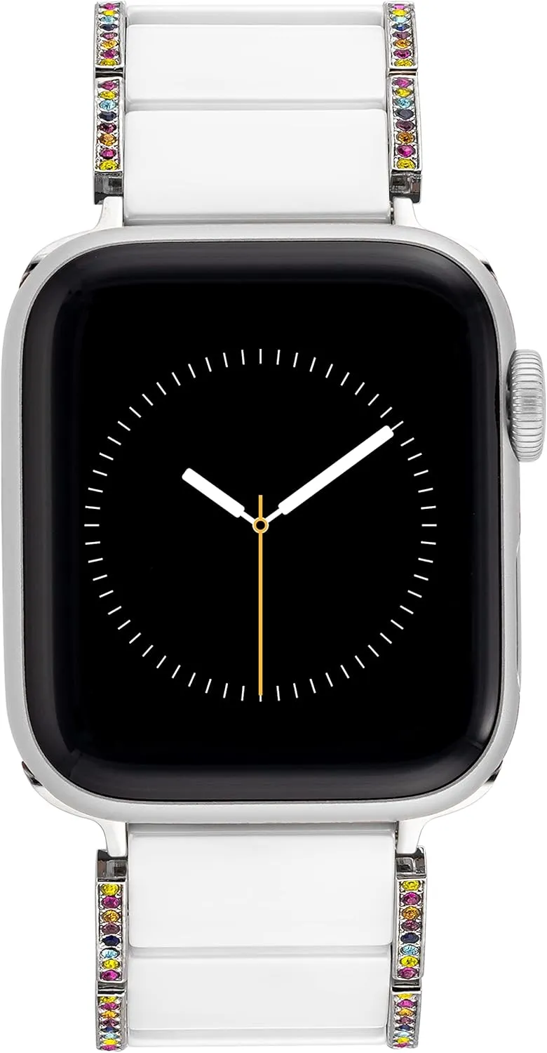 Anne Klein Ceramic Link Fashion Bracelet for Apple Watch, Secure, Adjustable, Apple Watch Replacement Band, Fits Most Wrists