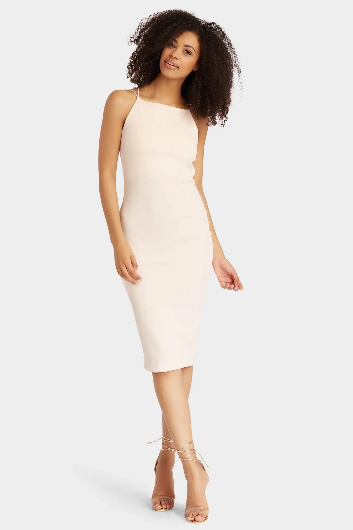 Blush Single Back Strap Midi Dress