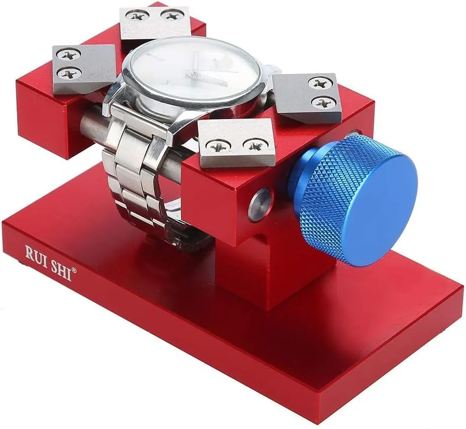 Brrnoo Watch Bezel Opener, Professional Red Watch Bezel Removal Repair Tool, Back Case Opener Workbench Watch Bezel Ring Remover Watchmaker Tool for The Back Cover Diameter 38-40mm