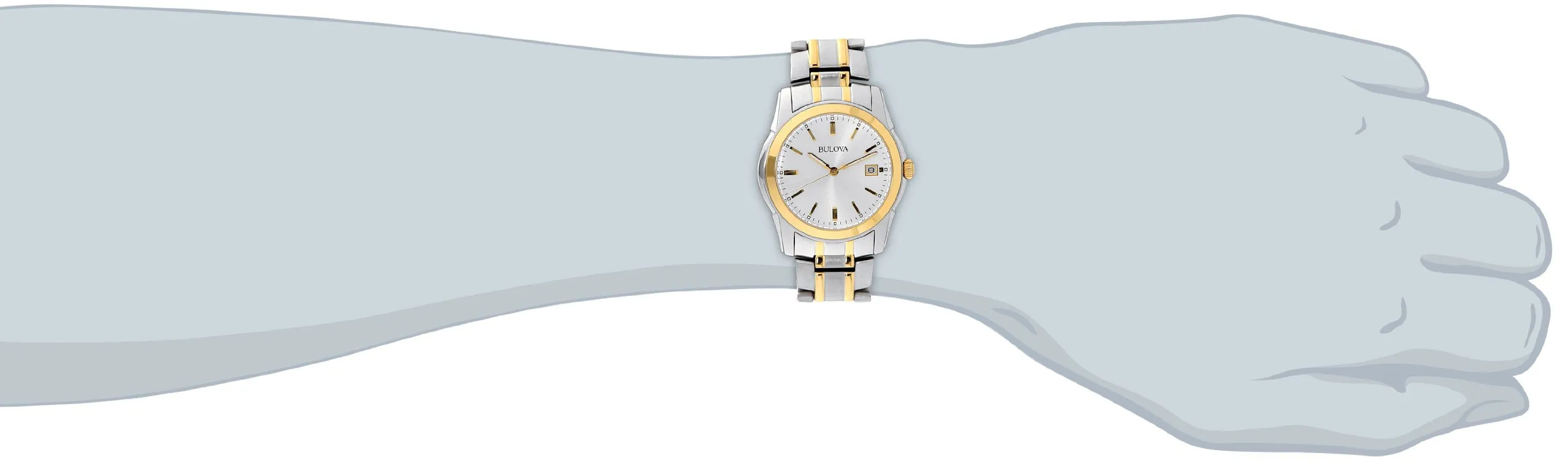 Bulova Men's Classic Two-Tone Stainless Steel 3-Hand Date Quartz Watch, 38mm Style: 98H18