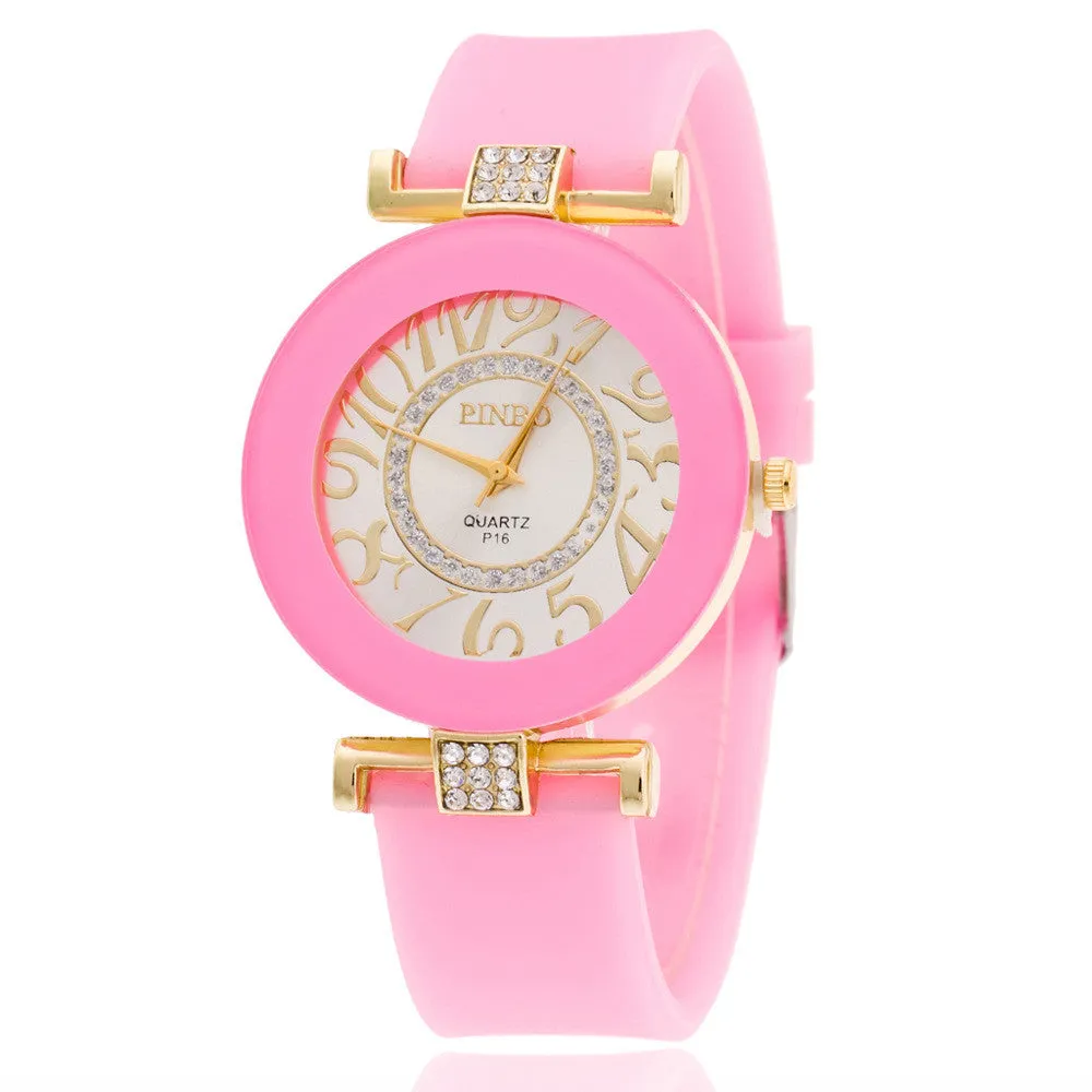 Crystal Digital Silicone Watch