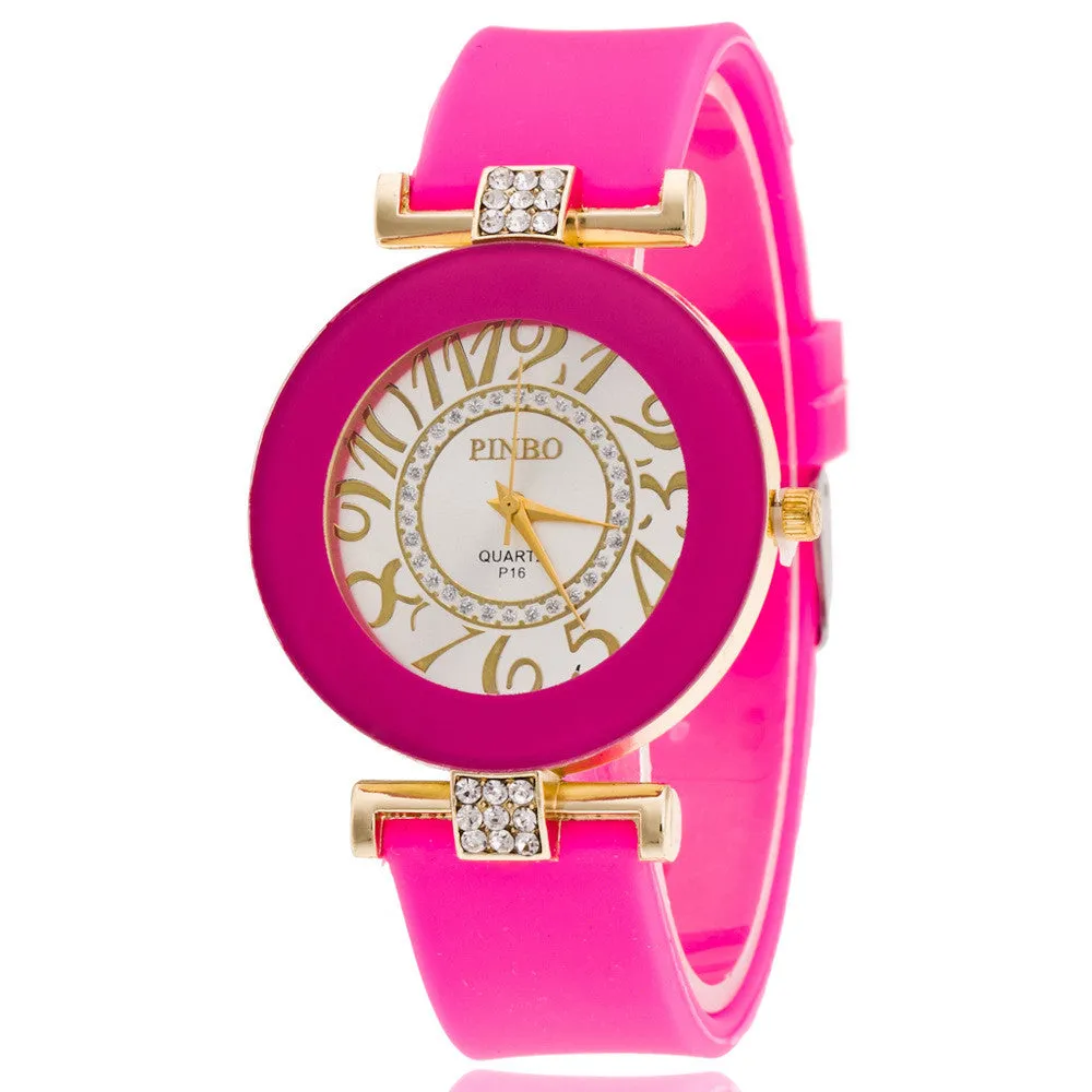 Crystal Digital Silicone Watch