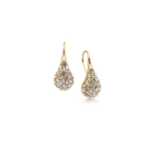 Crystal encrusted tear shaped drop earrings