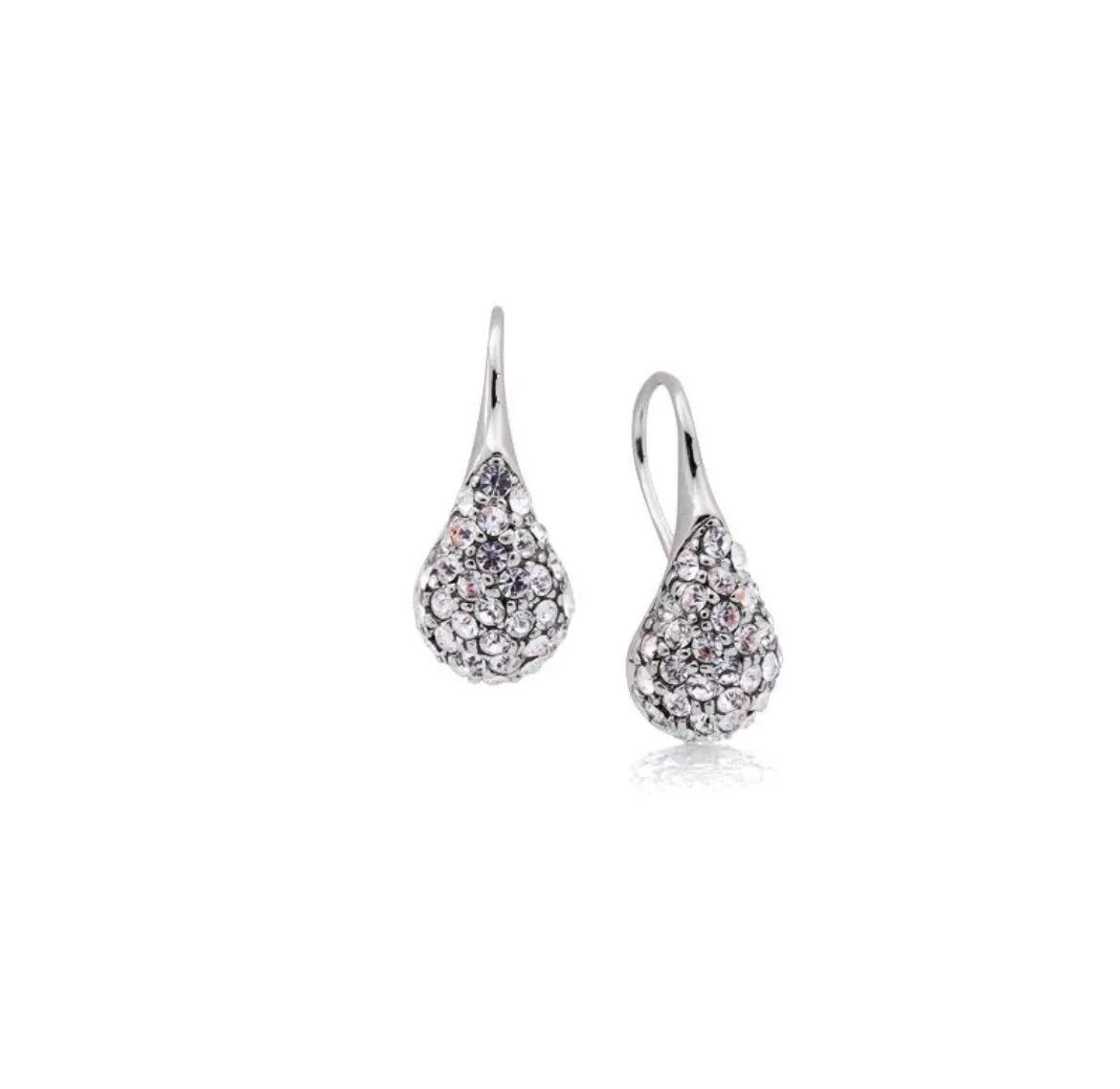 Crystal encrusted tear shaped drop earrings