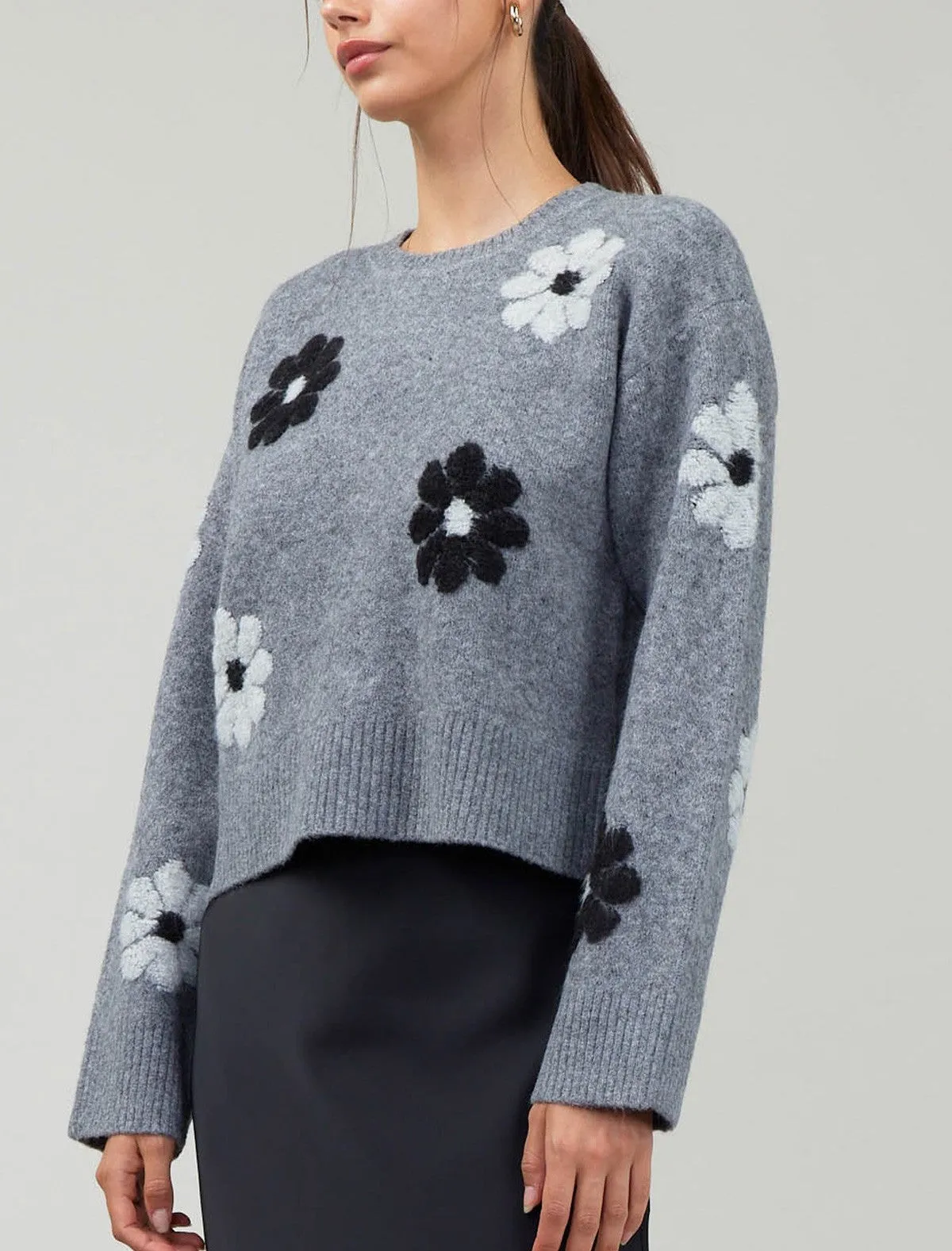 Current Air Flower Motif Sweater