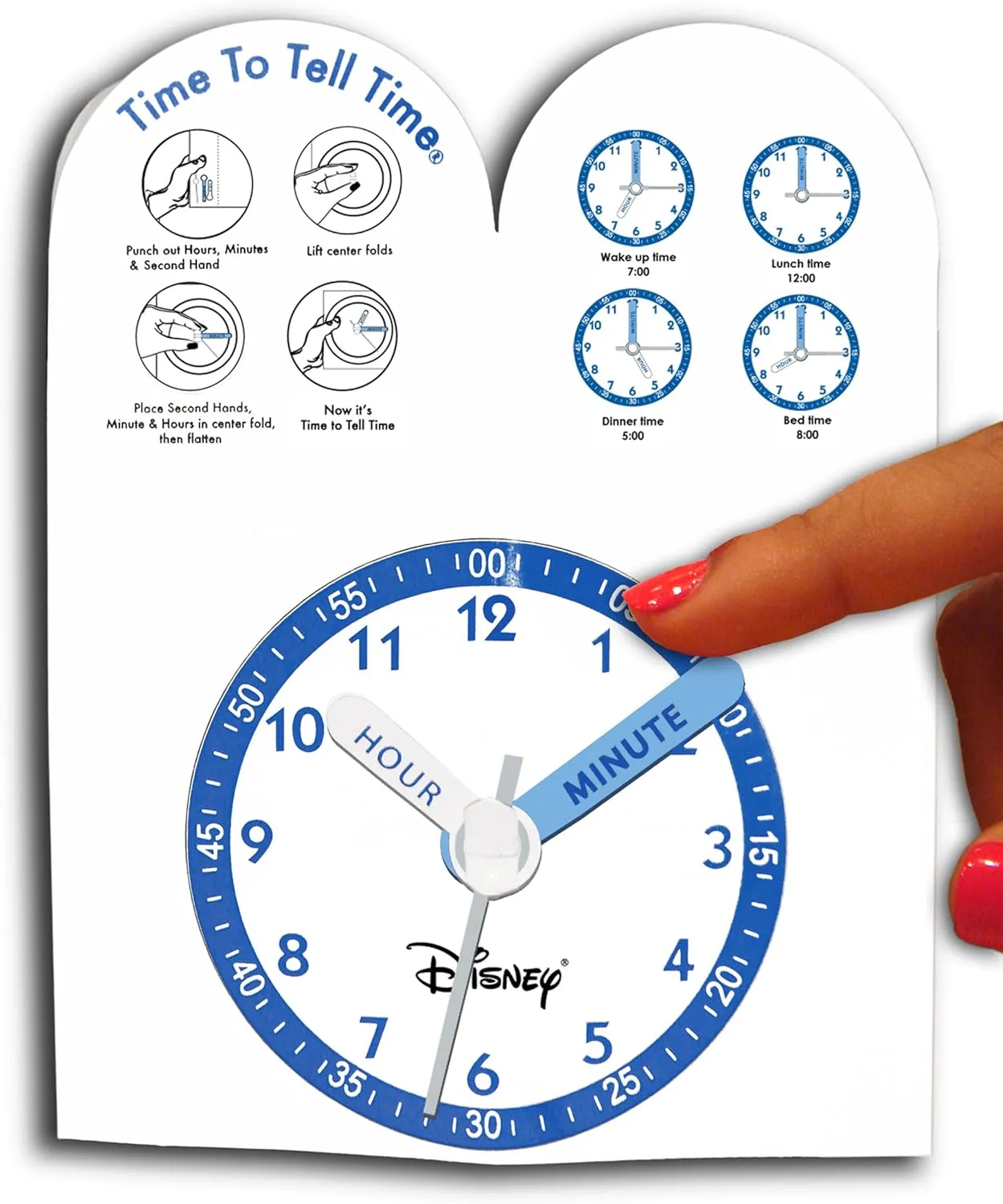 Disney Kids' Bezel Stainless Steel Time Teacher Analog Nylon Strap Watch
