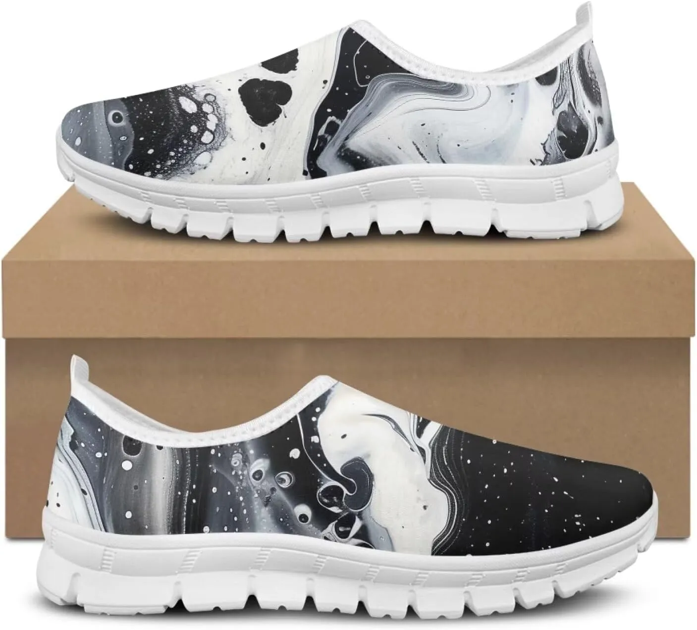 FOR U DESIGNS Women Running Shoes Non Slip Work Hiking Shoes Soft Lightweight Workout Shoes Sneakers Gym Shoes