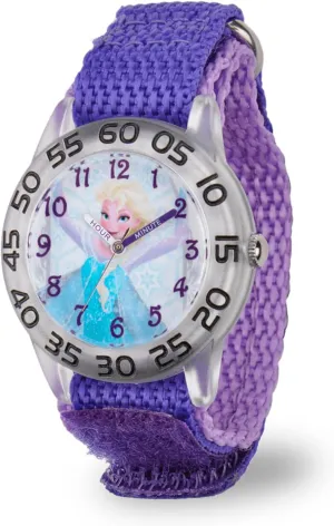 Frozen Elsa Watch For Kids 3-5, White Bezel & Purple Nylon Strap, Frozen Watch For Girls, Perfect Watches Kids, Elsa Toys 3-5 Year Olds, Stylish And Fun Girls