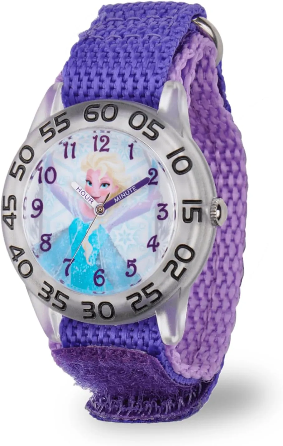 Frozen Elsa Watch For Kids 3-5, White Bezel & Purple Nylon Strap, Frozen Watch For Girls, Perfect Watches Kids, Elsa Toys 3-5 Year Olds, Stylish And Fun Girls
