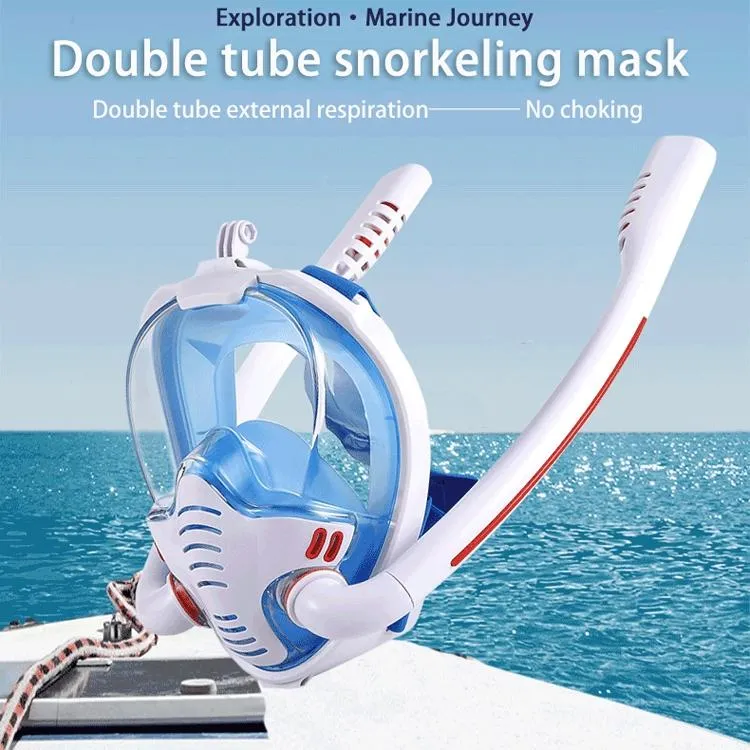 Full Dry Silicone Diving Mask for Adults - Double Tube