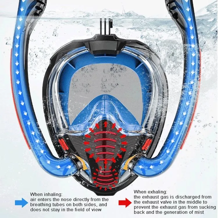 Full Dry Silicone Diving Mask for Adults - Double Tube