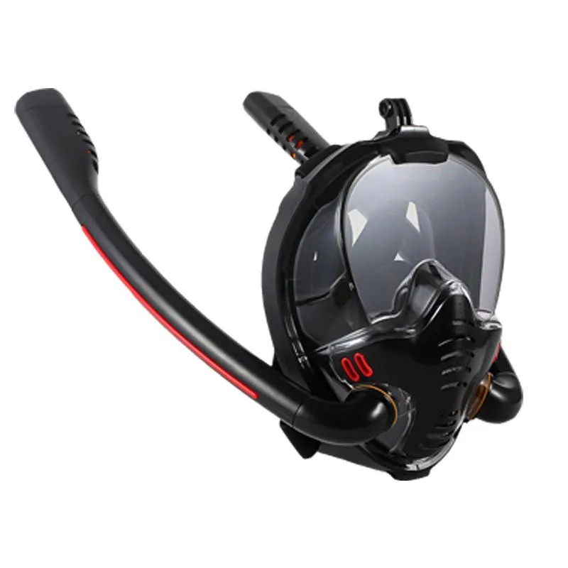 Full Dry Silicone Diving Mask for Adults - Double Tube