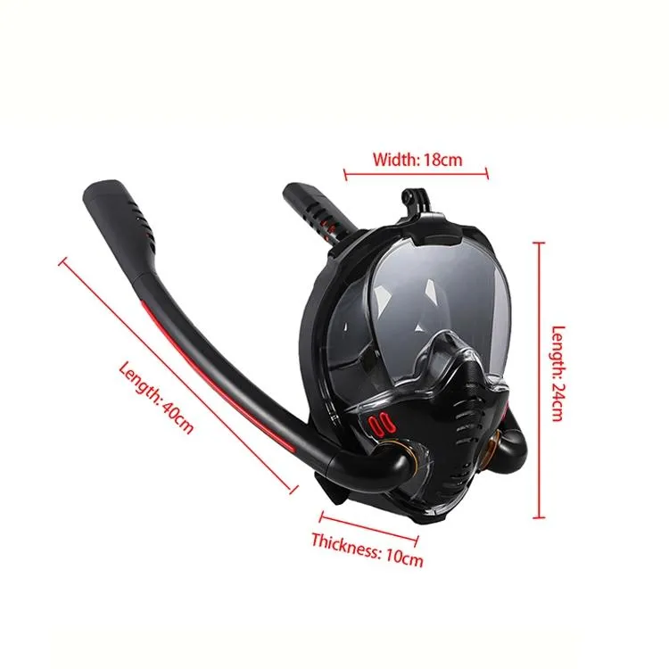 Full Dry Silicone Diving Mask for Adults - Double Tube