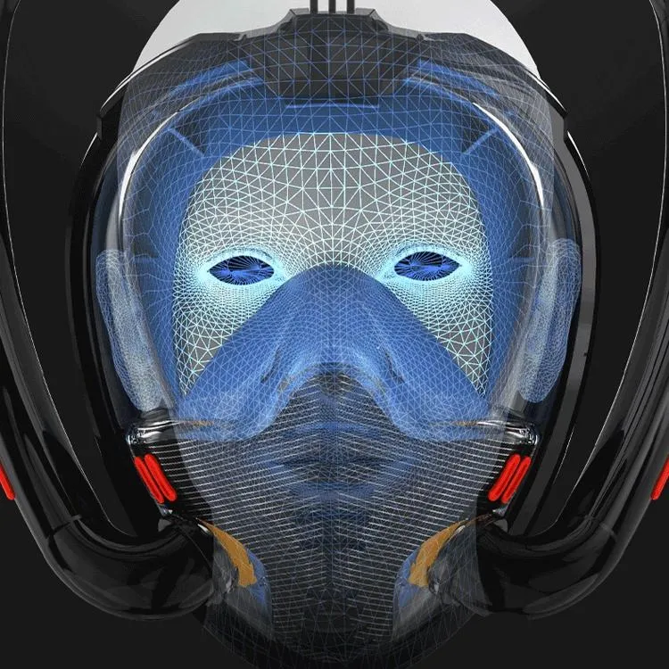 Full Dry Silicone Diving Mask for Adults - Double Tube