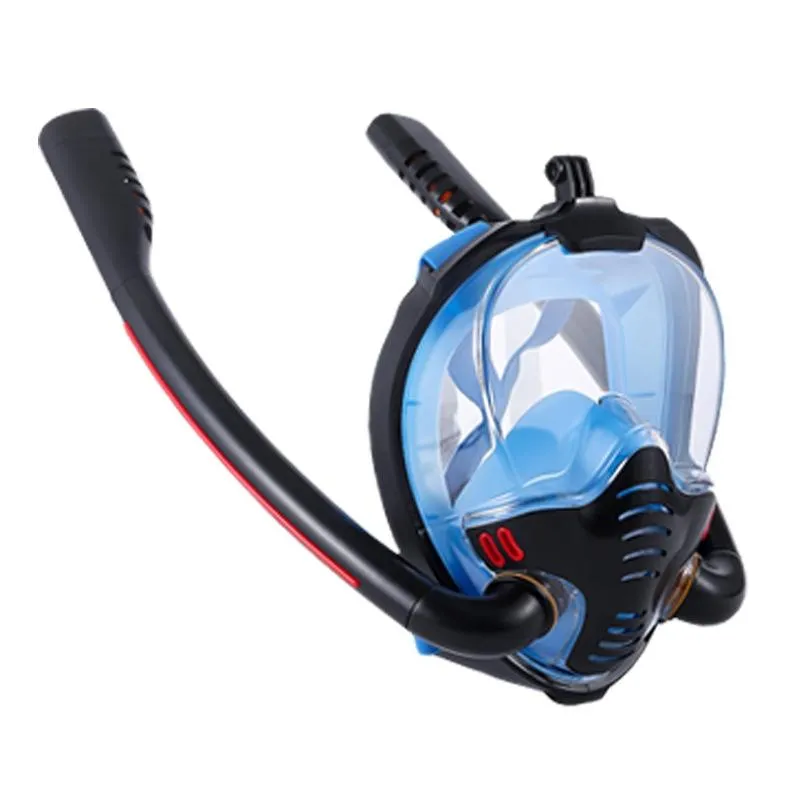 Full Dry Silicone Diving Mask for Adults - Double Tube