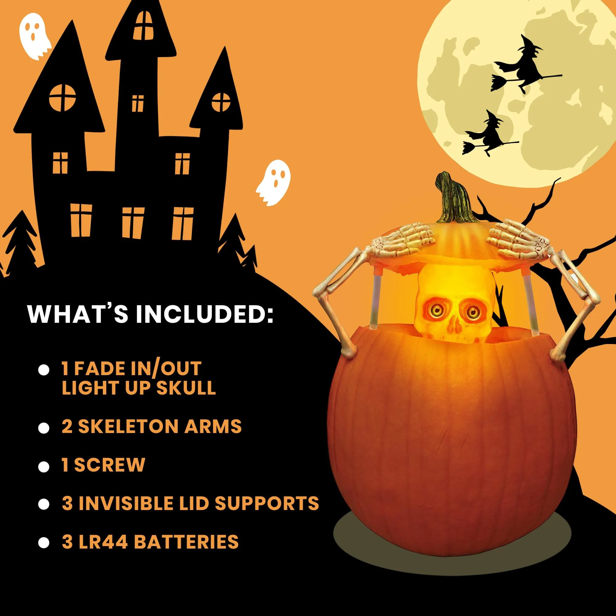 Light-Up Pumpkin Peeper Halloween Decor
