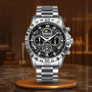 Luxury Chronograph Watch with Metal Strap
