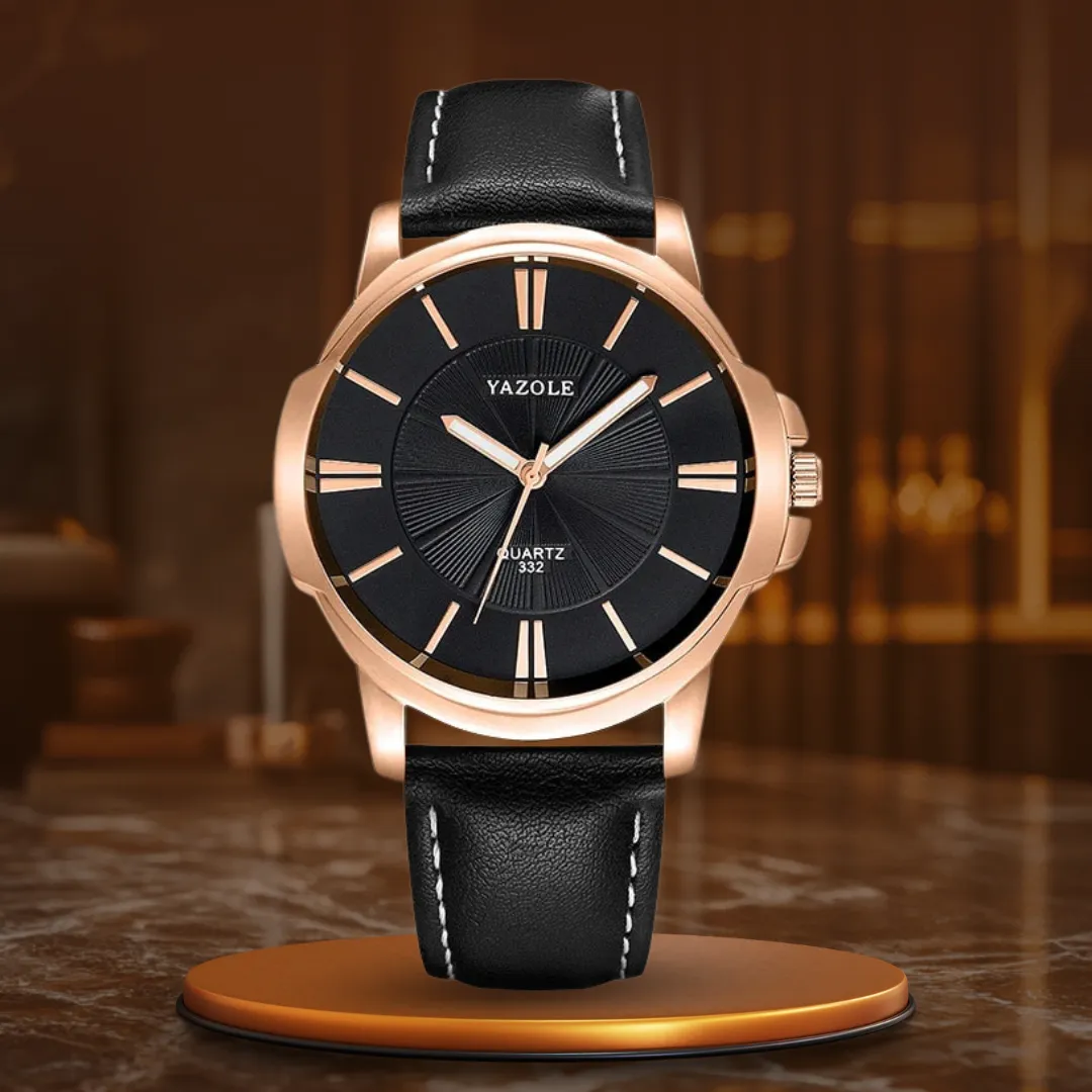 Luxury Watch Made of Blue Glass and Leather
