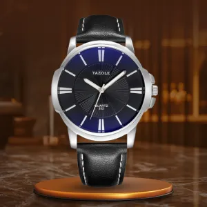 Luxury Watch Made of Blue Glass and Leather