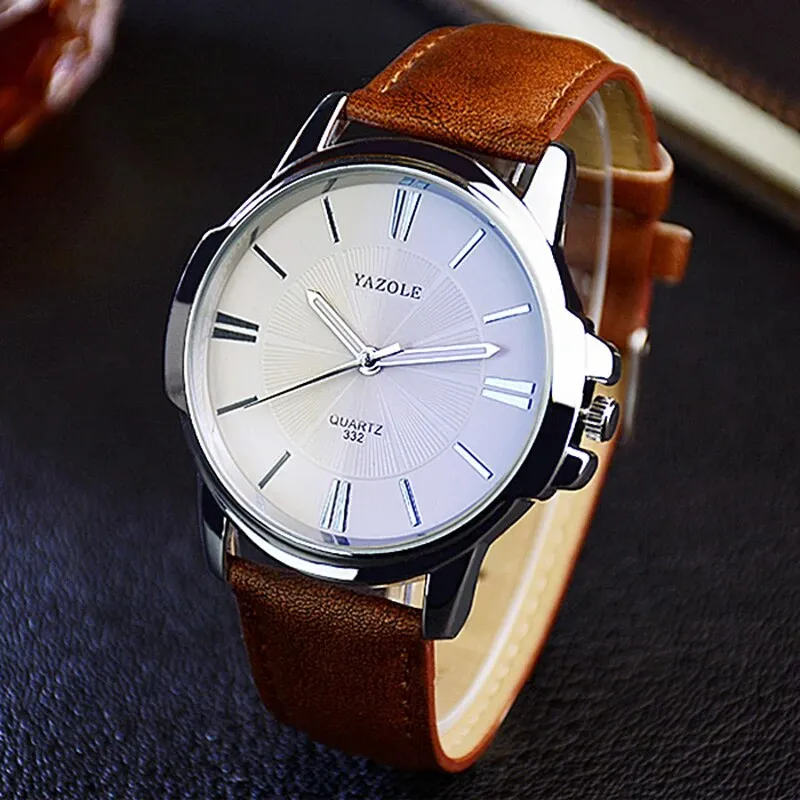 Luxury Watch Made of Blue Glass and Leather