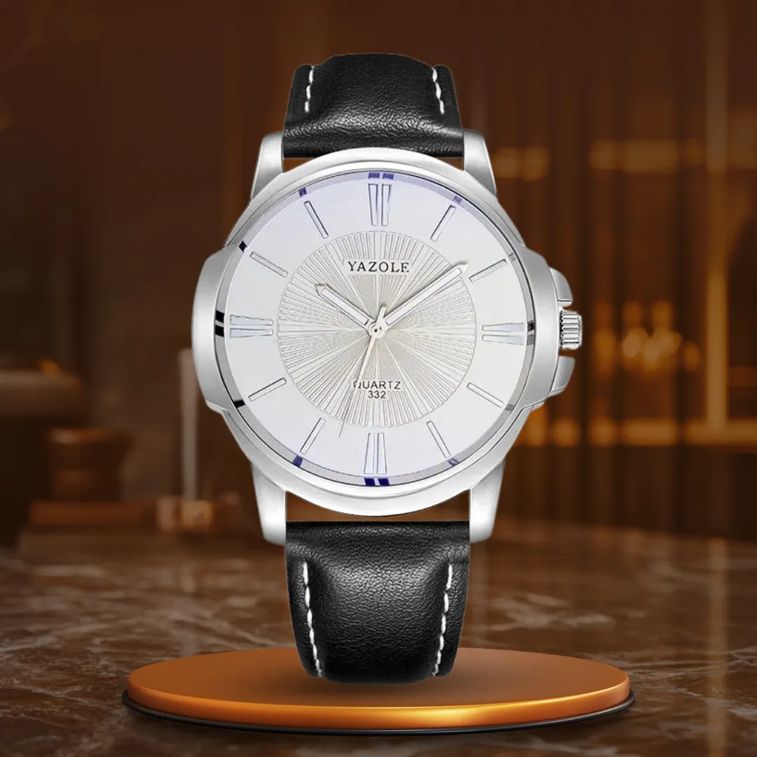 Luxury Watch Made of Blue Glass and Leather