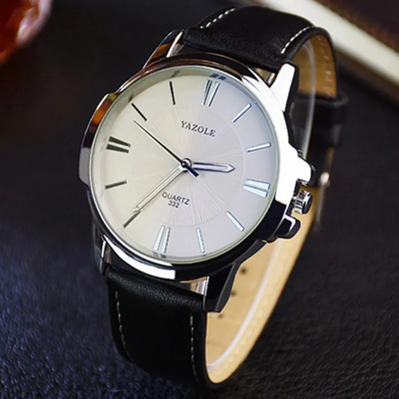 Luxury Watch Made of Blue Glass and Leather