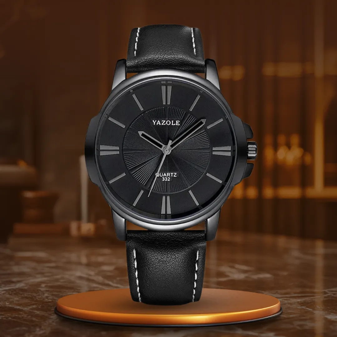 Luxury Watch Made of Blue Glass and Leather