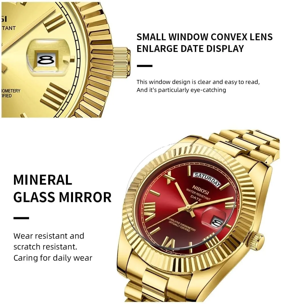 Men Watch Luxury Fashion Quartz Wristwatch Male Stainless Steel Waterproof Calendar Business Watches for Men