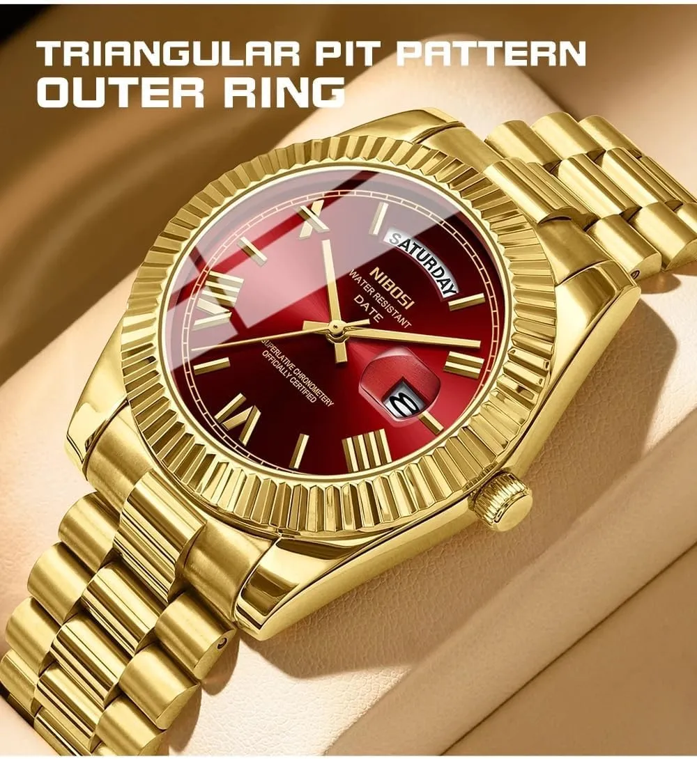Men Watch Luxury Fashion Quartz Wristwatch Male Stainless Steel Waterproof Calendar Business Watches for Men