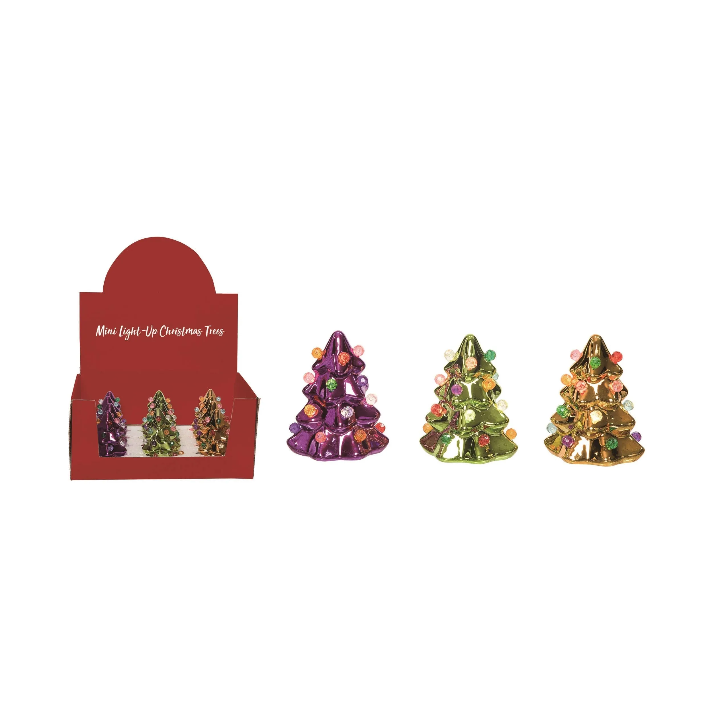 Mini Light Up Christmas Tree - Gold