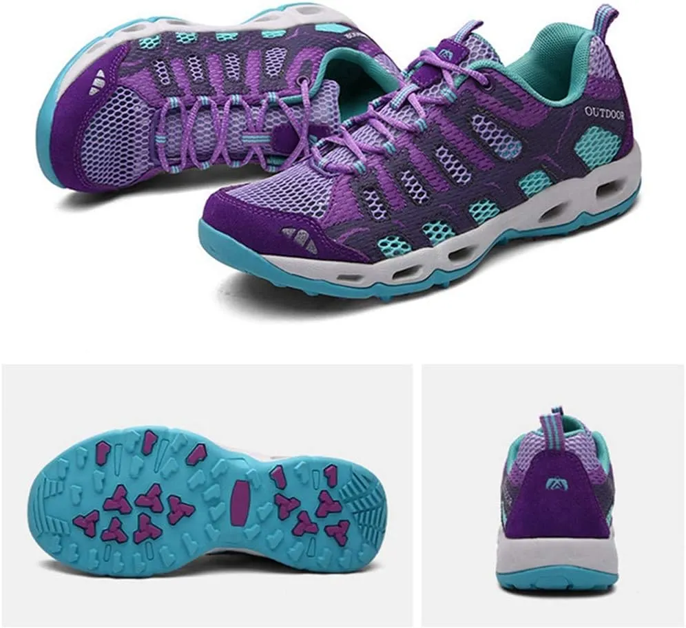 MIOKE Women's Lightweight Mesh Hiking Shoes Outdoor Running Trail Hiker Non-Slip Climbing Backpacking Shoes