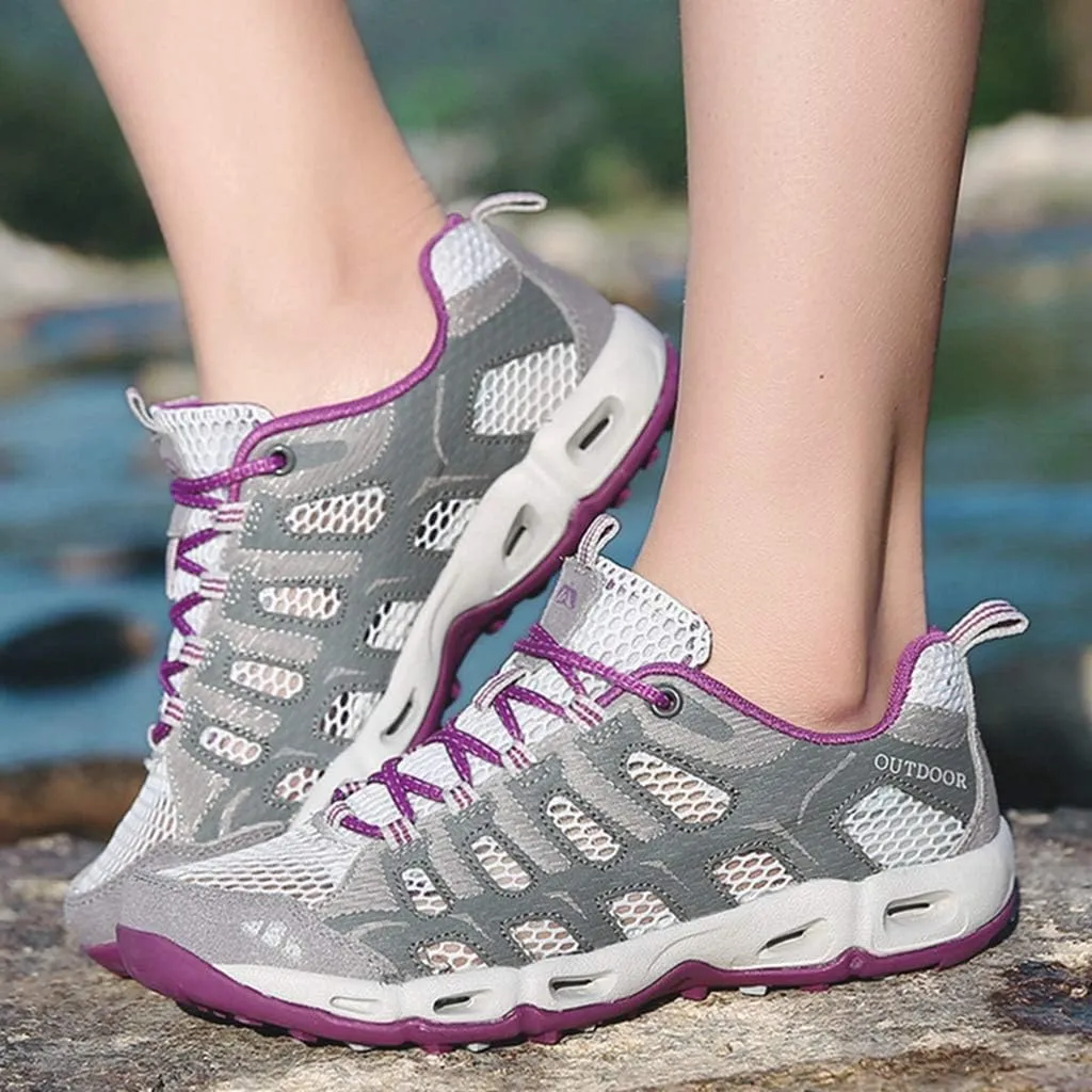 MIOKE Women's Lightweight Mesh Hiking Shoes Outdoor Running Trail Hiker Non-Slip Climbing Backpacking Shoes