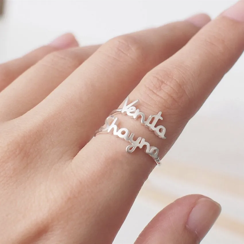 Personalized Double Name Ring