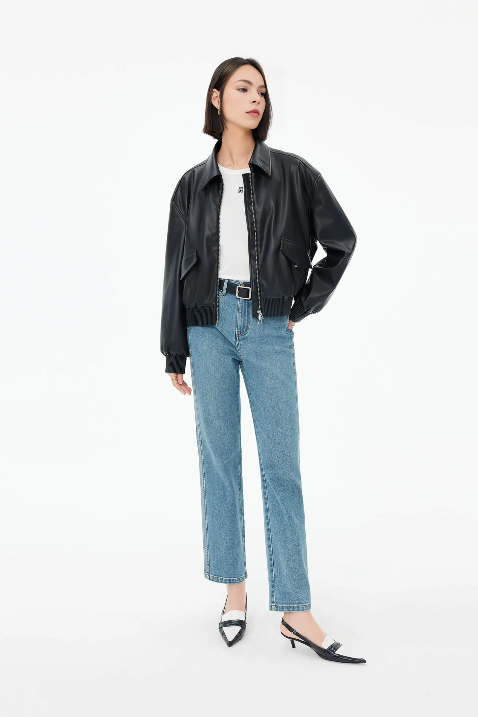 Stylish Motorcycle PU Short Jacket
