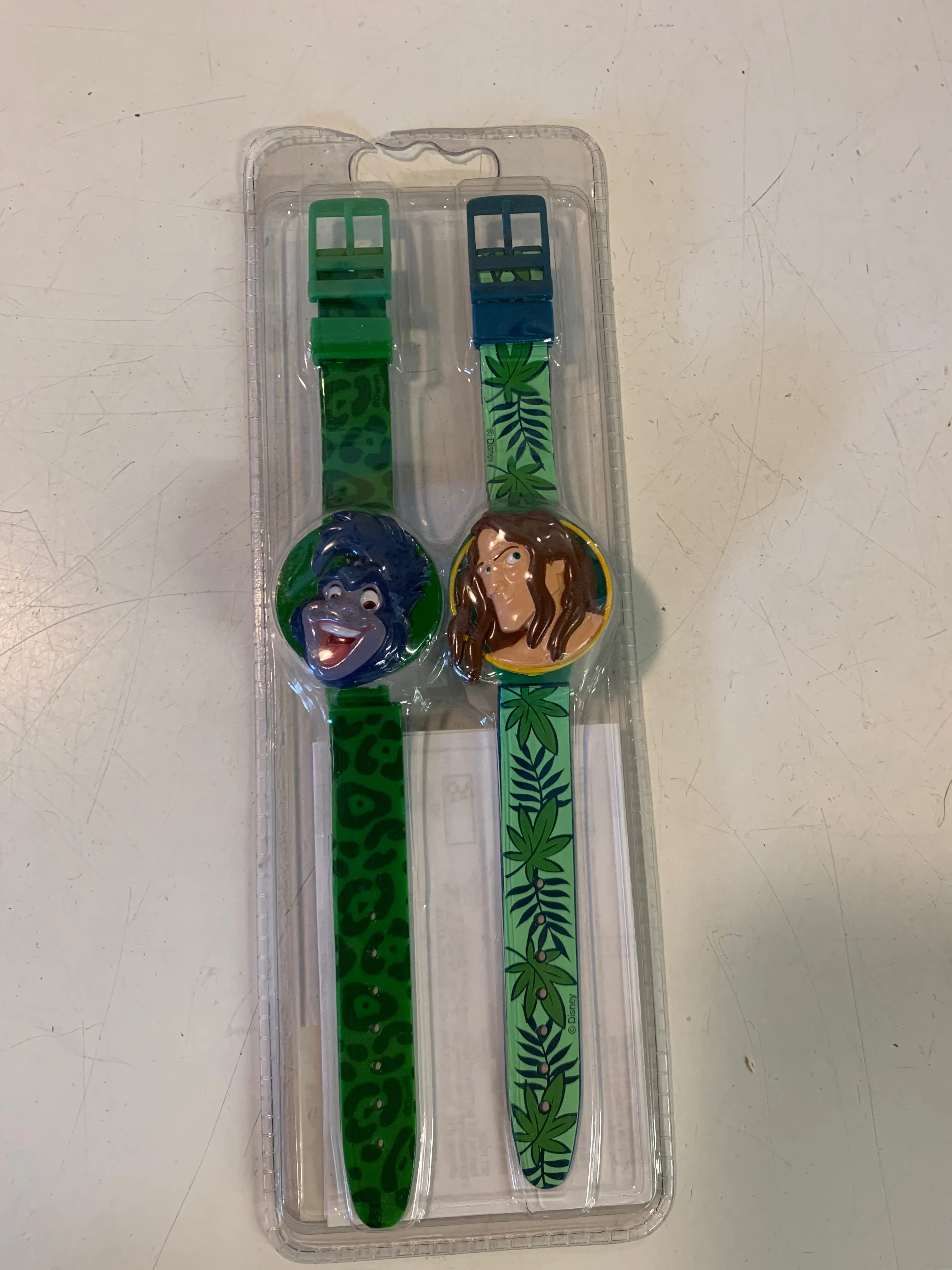 Vintage Late 1990's Disney's Tarzan Digital Watches Set 2 NOS Sealed Flip Top