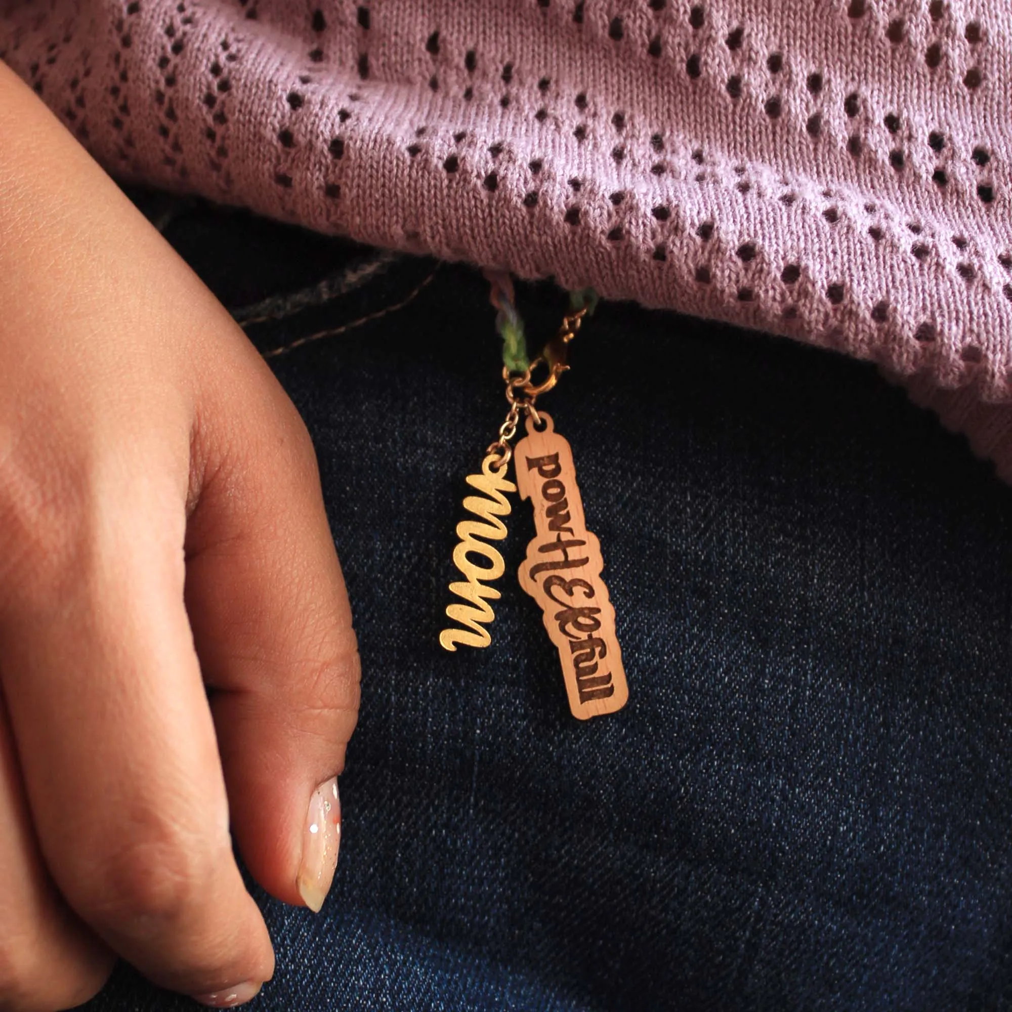 Wooden Engraved Set Of 4 Watch Charms
