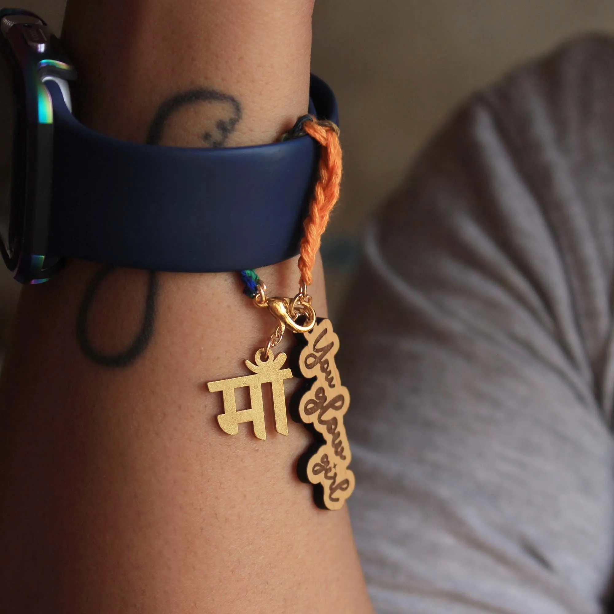 Wooden Engraved Set Of 4 Watch Charms